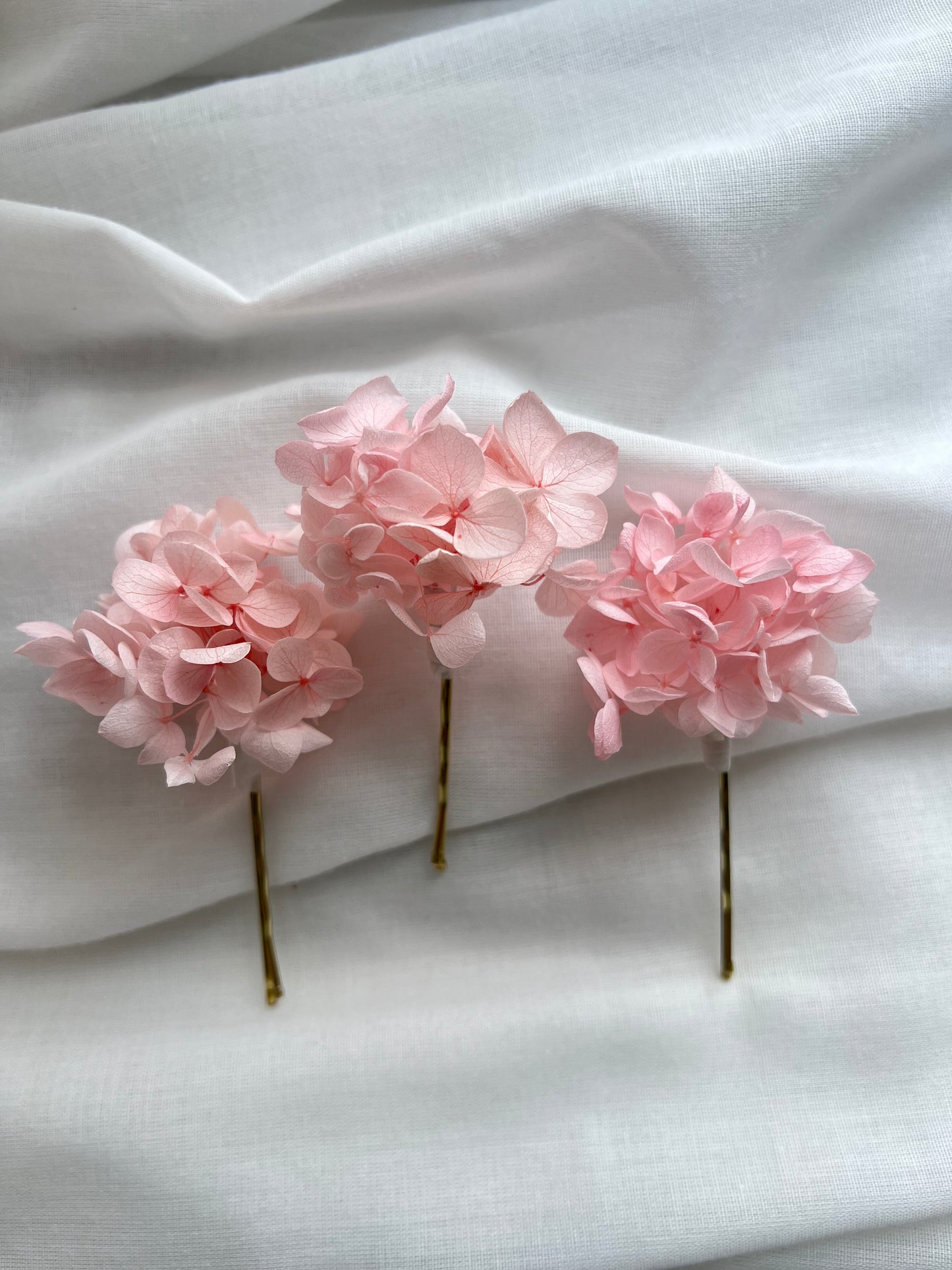 Blush Pink Hydrangea Hair Pins