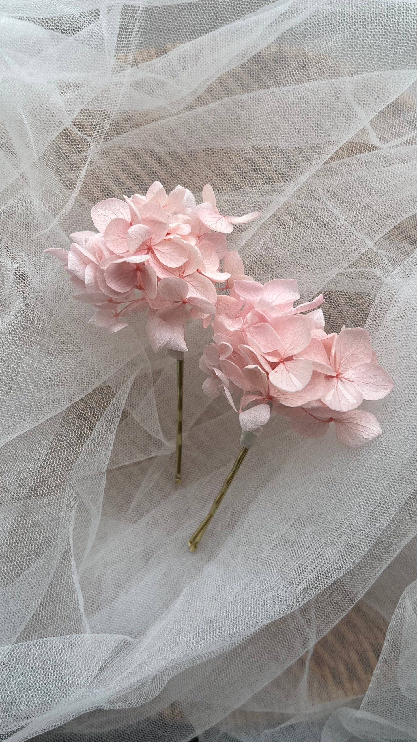 Blush Pink Hydrangea Hair Pins