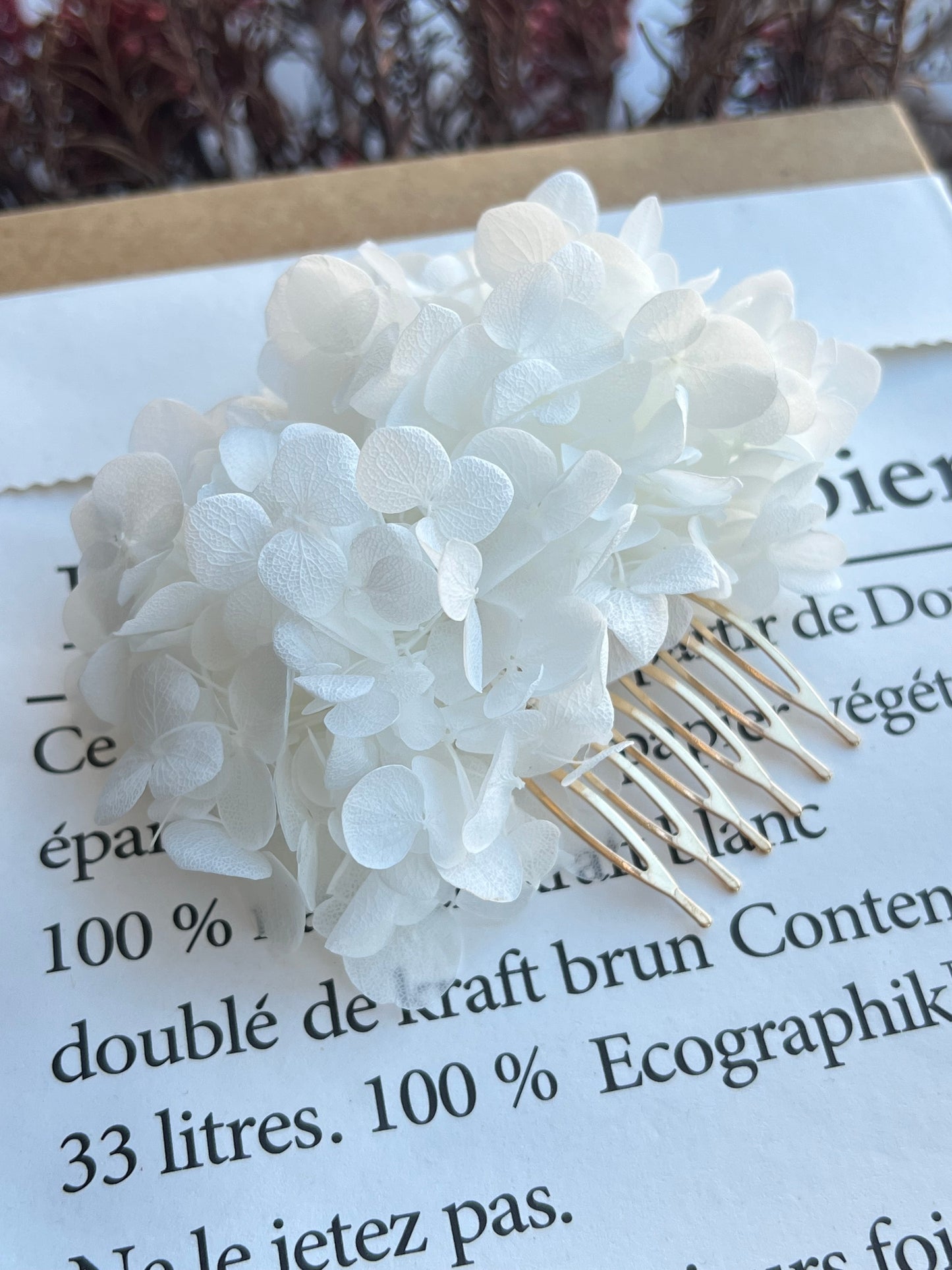 Boho Wedding Hydrangea Hair Comb