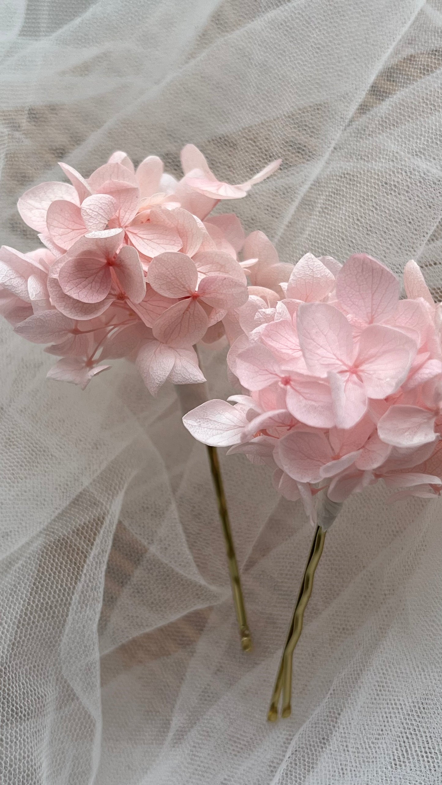 Blush Pink Hydrangea Hair Pins