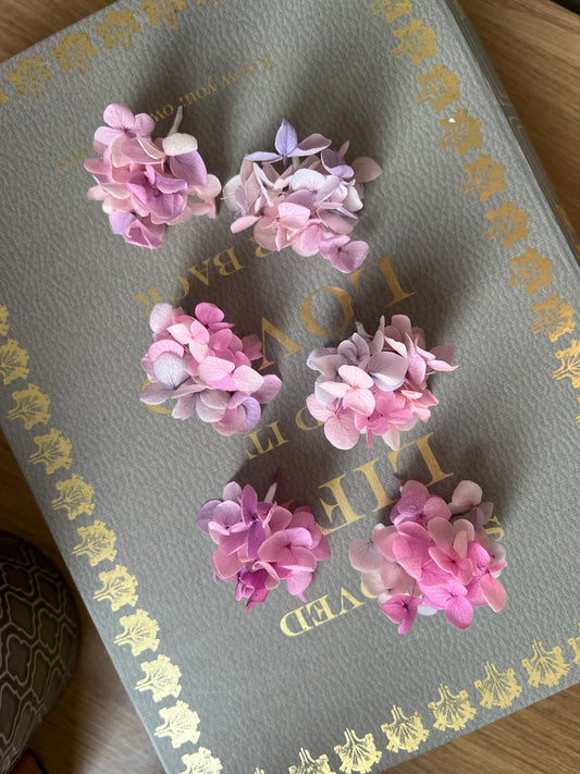 Blush Pink Preserved Hydrangea Bridal Hair Pins – Pastel Wedding Hair Accessories, Real Flower Hairpiece for Bride, Romantic Floral Hair Pins