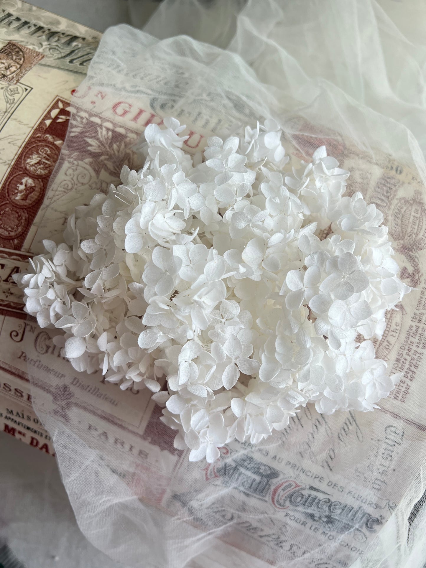 Boho Bridal Hair Pins with Preserved Hydrangeas for Wedding