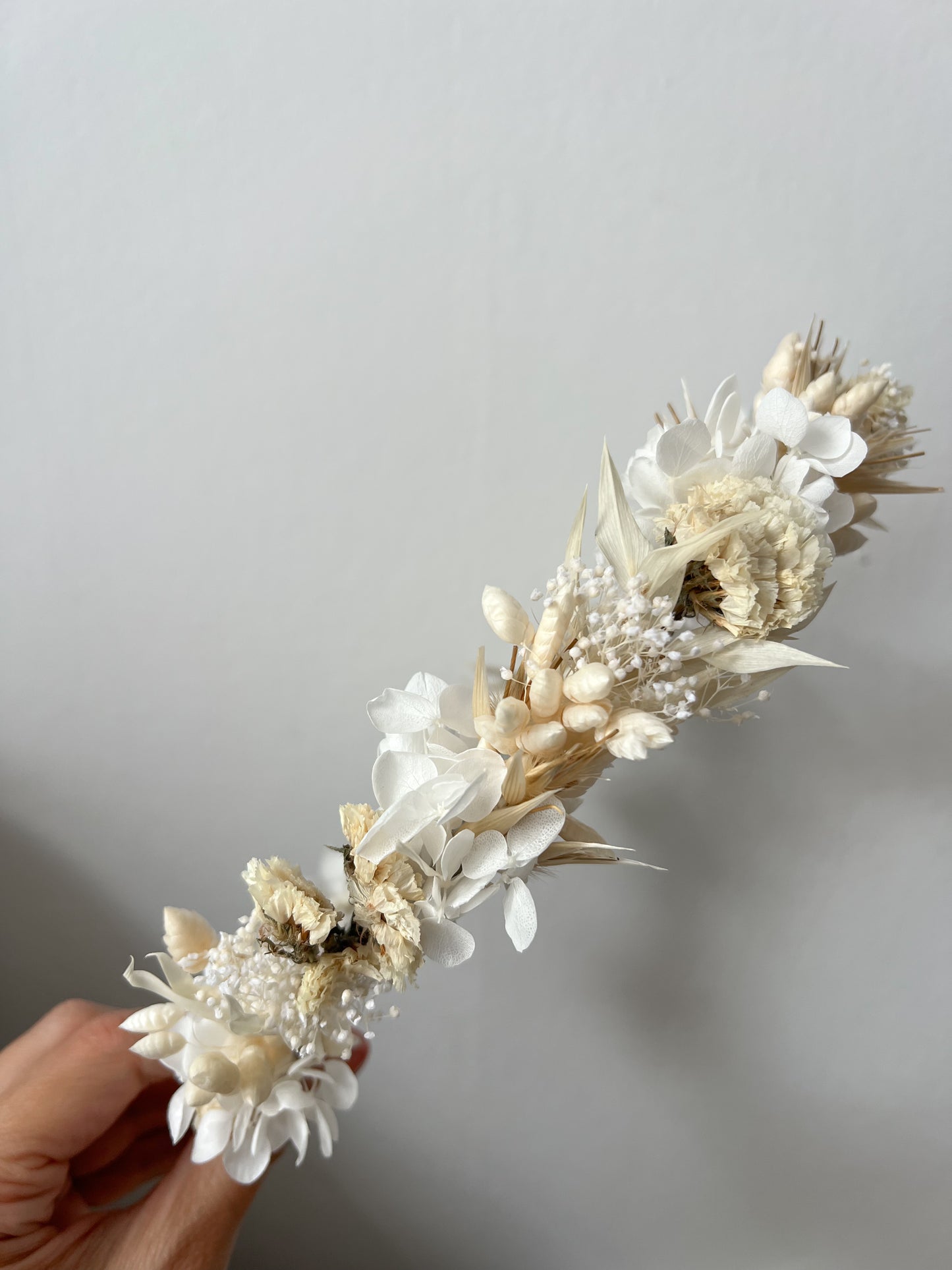Boho Wedding Dried Flower Crown, Wild Meadow Floral Headpiece Adult for Brides, Bridal Hair Accessories with Corsage Flowers