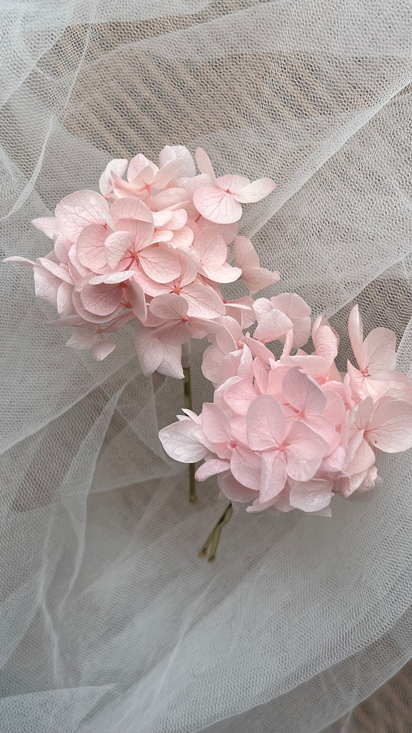 Blush Pink Hydrangea Hair Pins