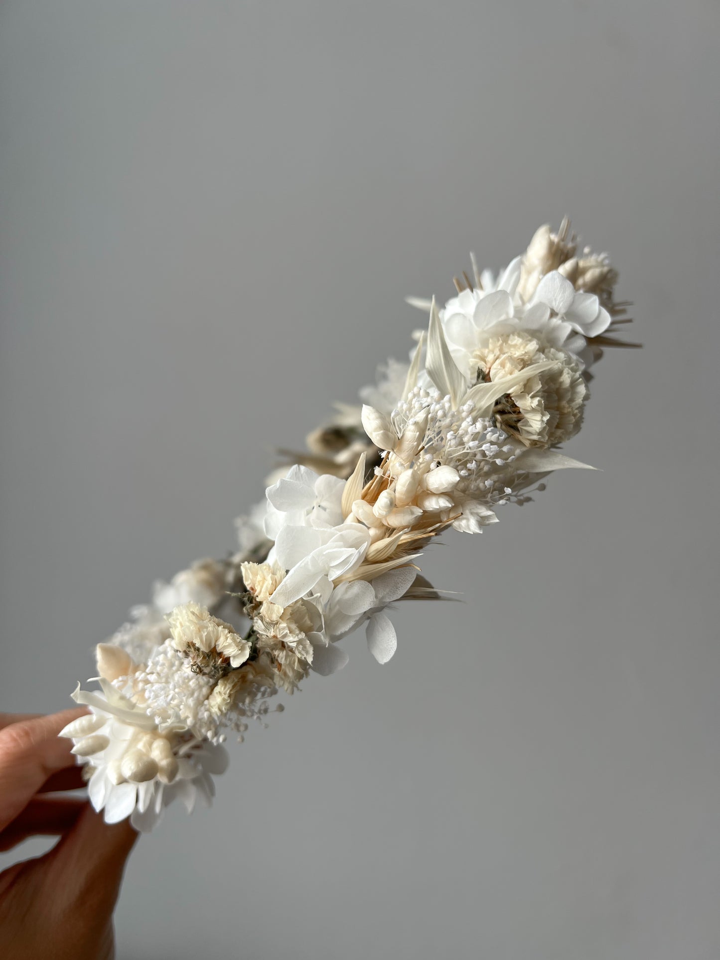 Boho Wedding Dried Flower Crown, Wild Meadow Floral Headpiece Adult for Brides, Bridal Hair Accessories with Corsage Flowers